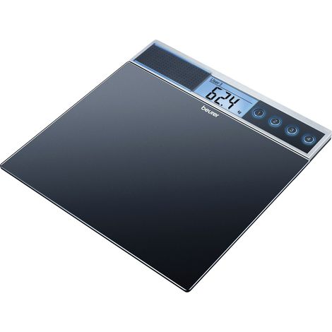 Beurer GS 39 Personenwaage 744.00 digital Wägebereich (max.)=150 kg Schwarz Mit Sprachausgabe