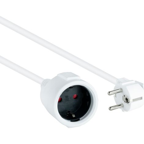 Schuko Cee7 Elektrische Verlängerung Cee7 White 5m Nanocable 10.22.0605-w