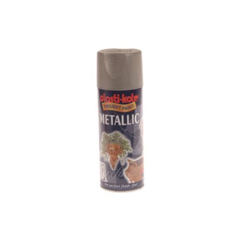Plasti-Kote Metallic Spray Paint Pewter 400ml - Durable Finish for Indoor and Outdoor Use (1/3)