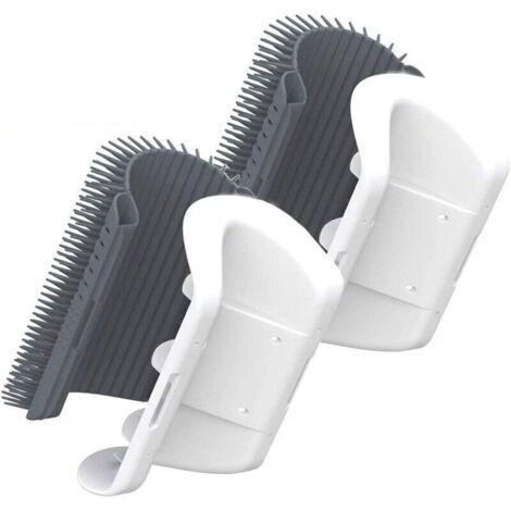 Brosse de toilettage ultra-douce pour chat (3.0), contenant de l'herbe à chat, brosse de massage pour coin/mur, griffoir mural, brosse de massage pour chat. Les chats adorent se frotter la tête et le