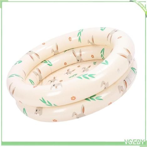 Piscine gonflable - FAFEICY - Modèle Coeur Lapin Beige - PVC épaissi anti-vieillissement - Ø87 cm - Pliable pour bébés (1/5)