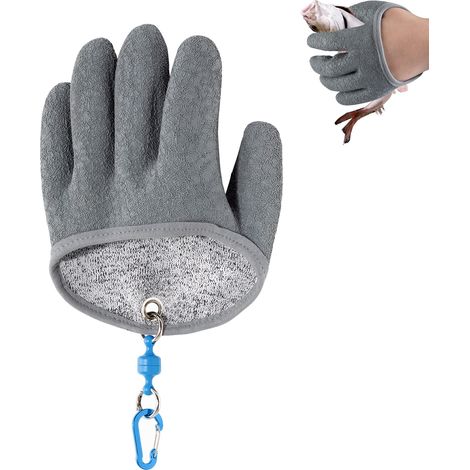 Gants de pêche à déclenchement magnétique pour homme, résistants à la perforation et dotés d'une surface antidérapante pour une manipulation et un nettoyage faciles, noir et gris. (1/5)