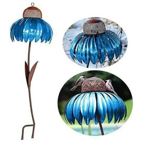 Coneflower Mangeoire Oiseaux Fer Debout Mangeoire Oiseaux ArrièreCour Poteau De Fleur Mangeoire Oiseaux Jardin Art Mangeoire Oiseaux En Métal Décoration De Jardin