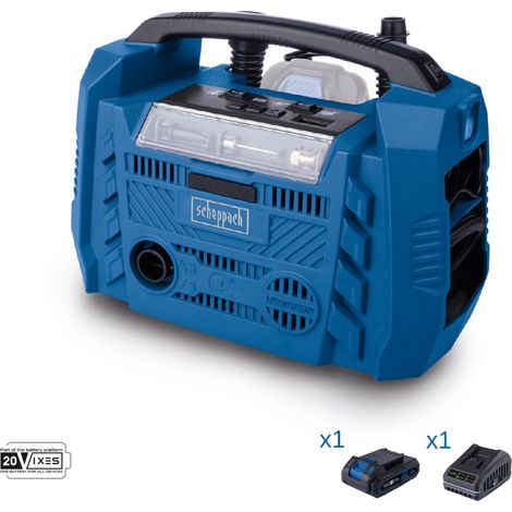 Compresor movil 20v bateria 2.0Ah y cargador ixes Scheppach airforce6