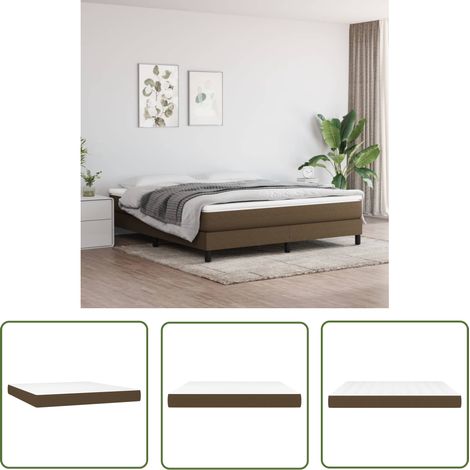 The Living Store Matelas de lit à ressorts ensachés Marron foncé 160x200x20 cm - Matelas À Ressorts Ensachés - Matelas Confortable - Matelas Double - Matelas Ferme - Matelas Moelleux (1/5)