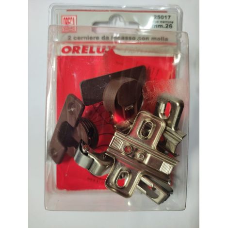 ORECA - CERNIERA DA INCASSO CON MOLLA PER ANTE A BATTUTA INTERNA 23MMFORO 26MM