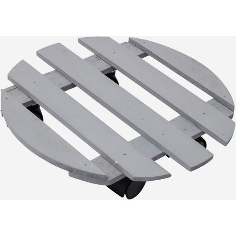 Werka Pro – Porte plante à roulettes Ø30cm – Plateau en bois de sapin – Capacité 25 kg – 4 roulettes en plastique – Pour espaces intérieurs et extérieurs