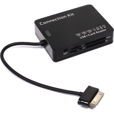 BeMatik - Lecteur de carte mémoire et hub USB pour Samsung Galaxy Tab supporte les cartes SD MMC MS M2 noir TF (1/5)