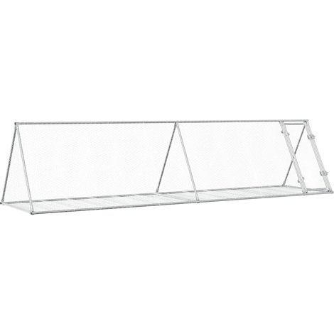 vidaXL Kaninchenkäfig silber 400x105x91 cm aus verzinktem Stahl