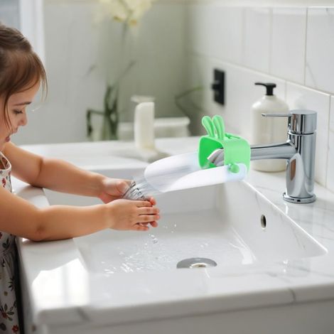 Rallonge De Robinet - Extension Pour Lavabo - Pour Enfants Et Tout-Petits - Hauteur Réglable 7 Cm - 11 7 X 5 8 X 7 Cm - 1 Pièce (1/4)