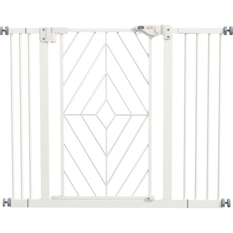 Türschutzgitter Treppenschutzgitter Absperrgitter Hundegitter, 100 cm x 4 cm x 76 cm, Weiß