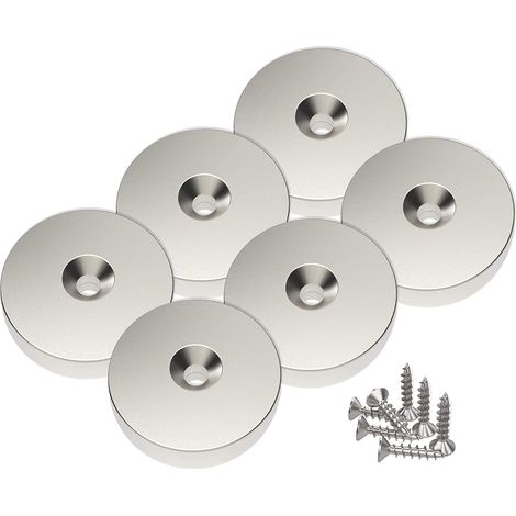 6 pièces Aimants en néodyme 25 x 4,5 mm force de 10 kg (1/5)