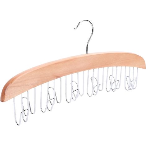 Belt Hanger with 360° Rotating Hook for Closet Organization, Wooden Tie and Scarf Storage, Space-Saving Holder (1/5)