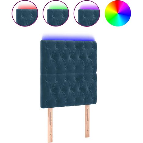 Maison Exclusive - Cabecero con luces LED terciopelo azul oscuro (1/5)