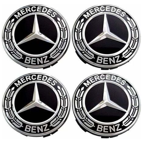 Lot de 4 enjoliveurs de roue pour Mercedes Benz 75 mm, accessoires de voiture ABS (1/5)