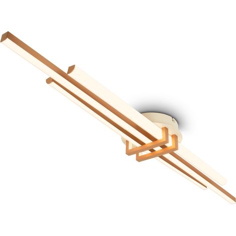 Plafonnier LED à lumière blanche chaude, profilés d'angle, salon, chambre, luminaire plafonnier, 98x16x7,5 cm, coffee (1/5)