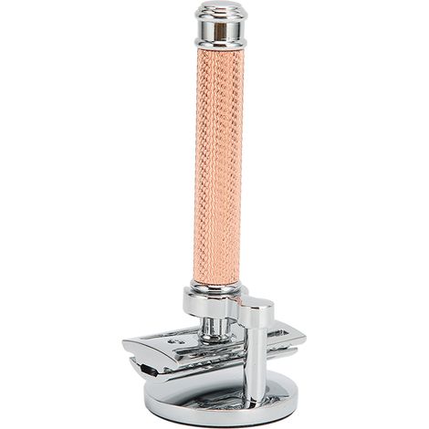 Manche de rasoir à barbe pour homme, double tranchant, manuel de sécurité, avec base (sans lame) (1/5)