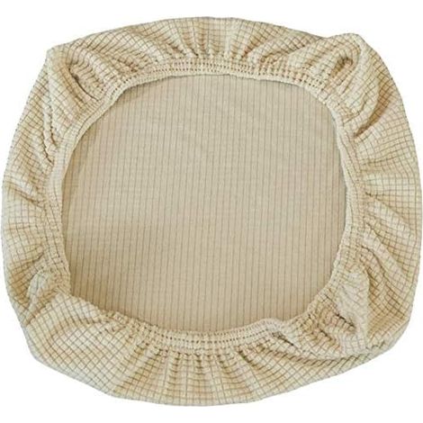 2 pièces Housses de chaise élastiques en élasthanne - Lavables - Pour chaises de bureau, salle à manger, bar, décoration de fête de mariage (beige)