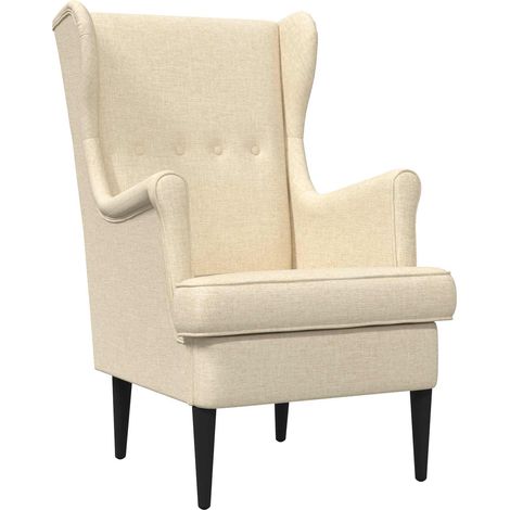 Sillón Crema Tela vidaXL