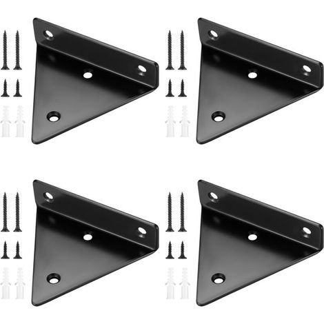 4 Pièces Supports d'étagère Flottants Console pour étagère , Supports à Tablettes Muraux Triangulaires Invisibles, Equerre Etagere Murale Métal pour étagère (1/5)