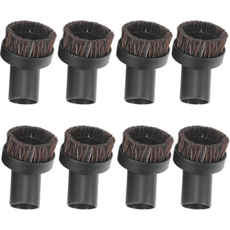 Lot de 8 Brosses Rondes de Remplacement pour Aspirateur à Poils de Cheval Nettoyage des Coins et Pistes Diamètre Intérieur 32 mm (1/4)