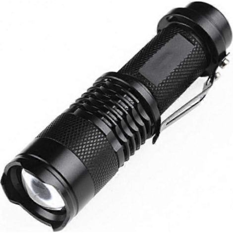 LED-Mini-Taschenlampe mit Teleskopzoom, 3 Modi, tragbar mit Klettverschluss, rutschfest, wasserdicht, ideal für Outdoor-Aktivitäten wie Wandern und Camping. (1/2)