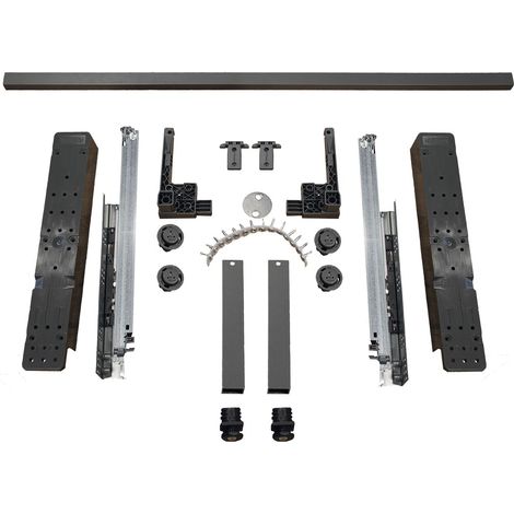 vasalat Sockelbeschlag BLUM Space-Step Set mit Querprofil und Distanzleiste 410 mm, grau (1/5)