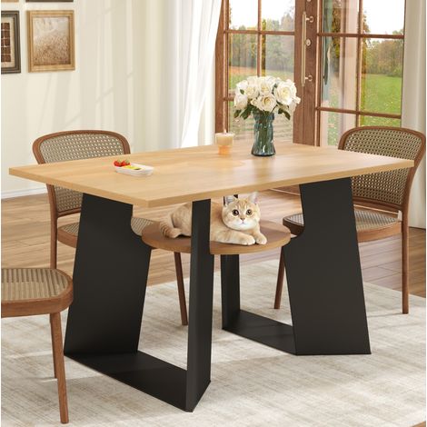 tavolo pranzo 130x85 con vano gatto mensola MDF OKMYHOME (1/5)
