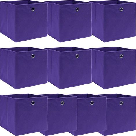 Boîtes de rangement 10 pcs Violet 32x32x32 cm Tissu (1/5)