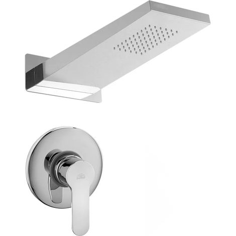 Set doccia con miscelatore Paffoni Blu e soffione a sbalzo 22x50 cm (1/5)