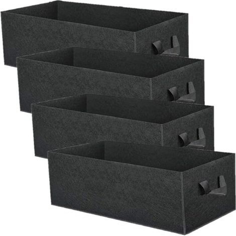 4Pcs 8 Gallons Sacs de Culture de Plantes, Rectangulaire Sacs de Culture Respirants en Tissu en feutre Robuste épaissi Conteneur de Pots de Jardin D'aération de Racine avec Poignées à Sangles (1/4)