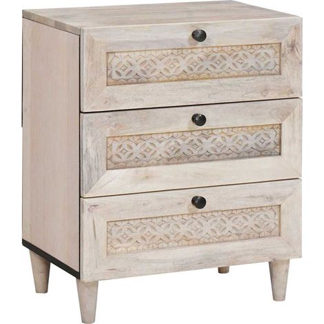 Mesa de noche Blanco 50 x 33 x 62 cm Madera de ingeniería vidaXL