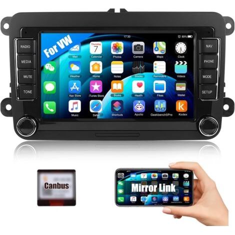 Autoradio Android 13 1+32Go pour VW Golf 5 Polo Skoda – Écran 7 pouces – GPS WiFi Bluetooth USB FM RDS EQ – Commande au volant (1/5)