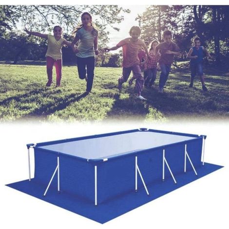 Tapis de protection pour piscine rectangulaire 290x210 cm en polyester, tapis de sol anti-usure pour piscine rectangulaire (1/4)