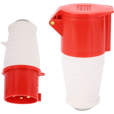 Prise d'alimentation triphasée 32 A Lot de connecteurs de prise résistante à la chaleur avec design anti-chute résistant à l'eau pour l'industrie pour l'agriculture (1/4)