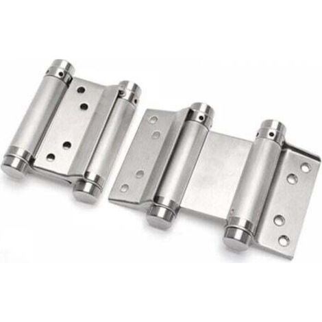 2 pcs charnière paumelle portes va-et-vient ressort double action acier inoxydable saloon western, 75 mm (Charge Jusqu'à 15kg) (1/4)