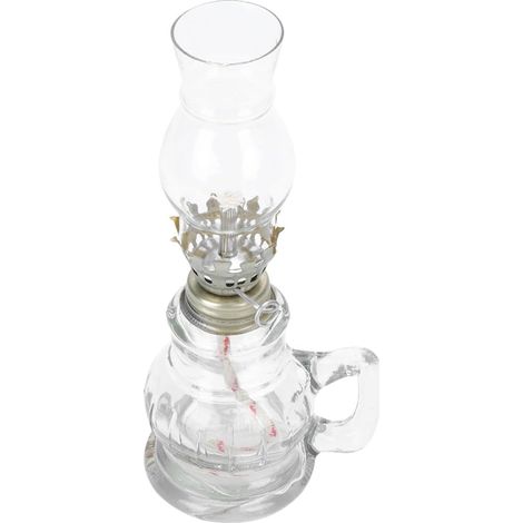 Lampe à Pétrole en Verre Vintage avec Mèche de 15 Cm, Matériau Composite, Lumière Douce pour Salon ou Chambre, Décoration Élégante et Fonctionnelle (1/5)
