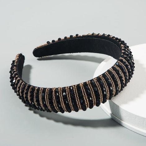 Bandeau baroque en cristal, tissage de perles épaisses, bandeau éponge pour filles (style 6) (1/5)