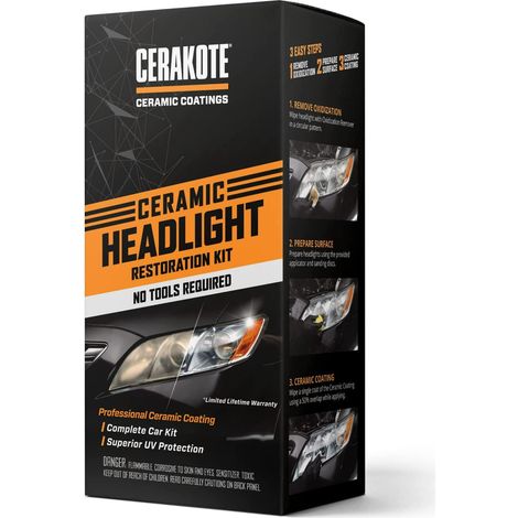 Kit de rénovation optiques céramique – Durabilité à vie du véhicule – Restaurez vos phares comme neufs – 3 étapes simples – Sans outils électriques (1/4)