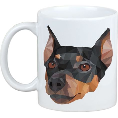 Pinscher tedesco, Pinscher tedesco - tazza con foto e scritta cane geometrico Art-Dog (1/5)