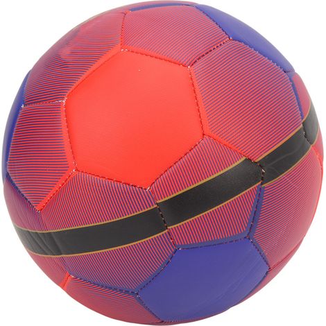 Ballon de football officiel taille 5 en PU sans couture et résistant pour l'entraînement des adultes (rouge et bleu). (1/5)