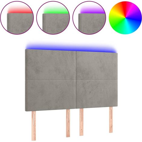 Maison Exclusive - Cabecero con luces LED terciopelo gris claro 1 (1/5)