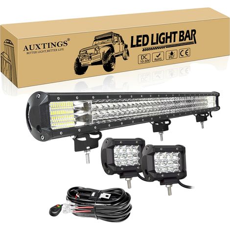 Barre lumineuse LED, motifs de faisceau polyvalents, conception étanche, 34in 2X36W Fil (1/2)