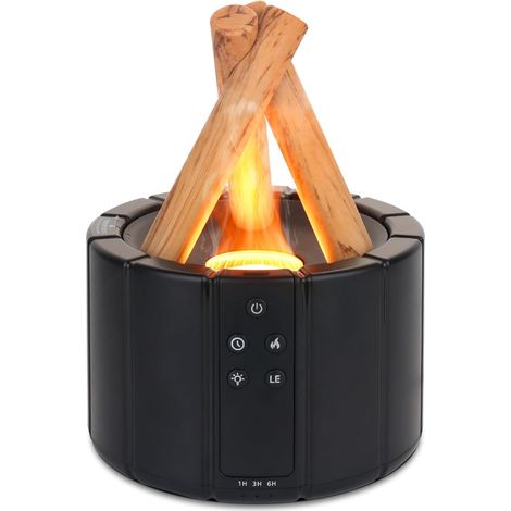 Diffusore di oli essenziali con effetto fiamma, umidificatore 3 in 1 con 3 timer, luminosità regolabile e spegnimento automatico senza acqua per ufficio, camera da letto, WC (1/5)