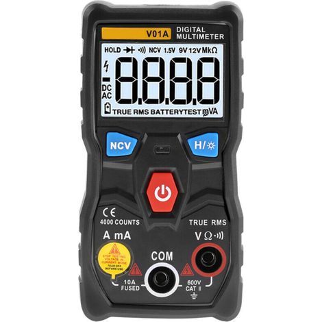 Multimetro digitale True RMS ANENG V01A con misurazione automatica di corrente AC/DC, tensione e resistenza (nero) (1/5)