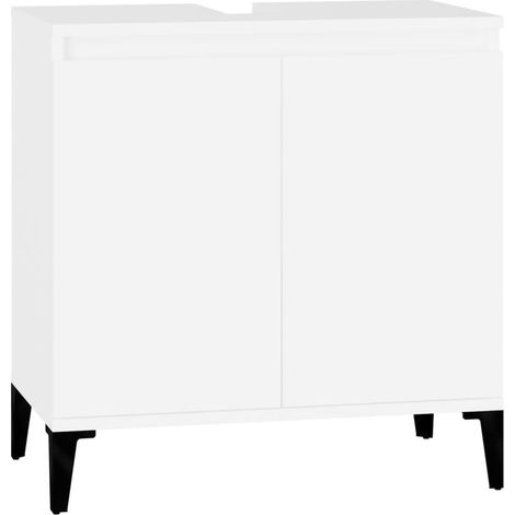 Waschbeckenunterschrank Weiß 58x33x60 cm Holzwerkstoff vidaXL (1/5)