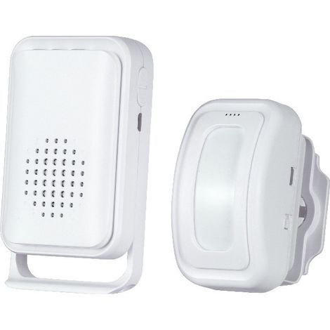 Bewegungsmelder, Lichtschranke mit Alarm, Radar-und PIR-Einfahrtsalarm, Funk-Türklingel Infrarot Sensor IP64 wasserdichte, Bewegungsmelder Alarmanlage für Haus Garage Büro Wohnung Geschäfte (1/5)