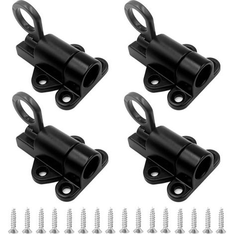 Verrou de porte intérieure - Acier inoxydable - Alliage d’aluminium - noir - Avec vis - Verrou de porte extérieur - Verrou de portail - 4 pièces (1/5)