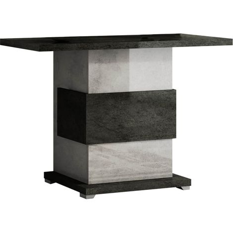 HOFFMAN - Console 110cm 1 Pied Central Gris Aspect Pierre (1/2)