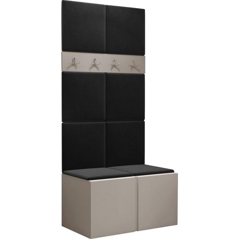 Conjunto para recibidor Pinis IV, Manila 18, 186x84x46cm, Aglomerado laminado, Tapiz, Colocada, Montada en la pared